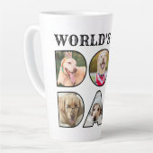 ワールド最高のズ犬パパ引用文6 Photo Collage カフェラテマグ (左アングル)