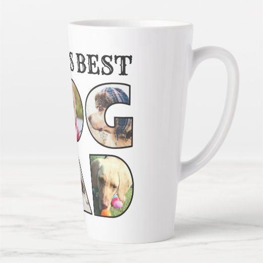 ワールド最高のズ犬パパ引用文6 Photo Collage カフェラテマグ (右)