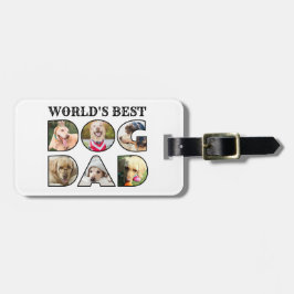 ワールド最高のズ犬パパ引用文6 Photo Collage ラゲッジタグ