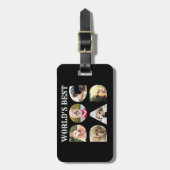 ワールド最高のズ犬パパ引用文6 Photo Collage Black ラゲッジタグ (正面縦)