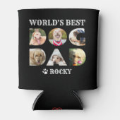 ワールド最高のズ犬パパ6フォトコラージュ前犬の恋人 缶クーラー (正面)