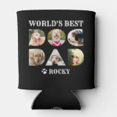 ワールド最高のズ犬パパ6フォトコラージュ前犬の恋人 缶クーラー (裏面)