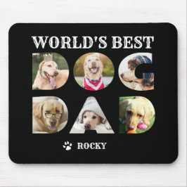 ワールド最高のズ犬パパ6 Photo Collage Black マウスパッド