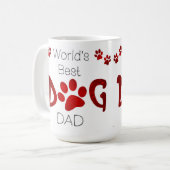 ワールド最高のズ犬パパ – 犬好き – Paw Prints コーヒーマグカップ (正面左)