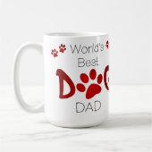 ワールド最高のズ犬パパ – 犬好き – Paw Prints コーヒーマグカップ (左)