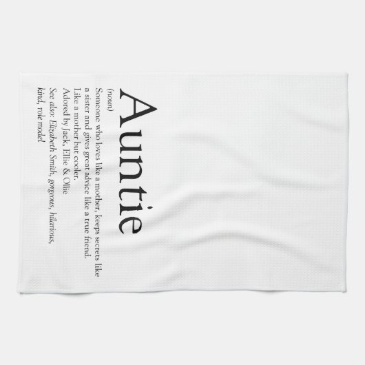 ワールド最高のズ・エバー叔母、叔母の定義おもしろい キッチンタオル (横)