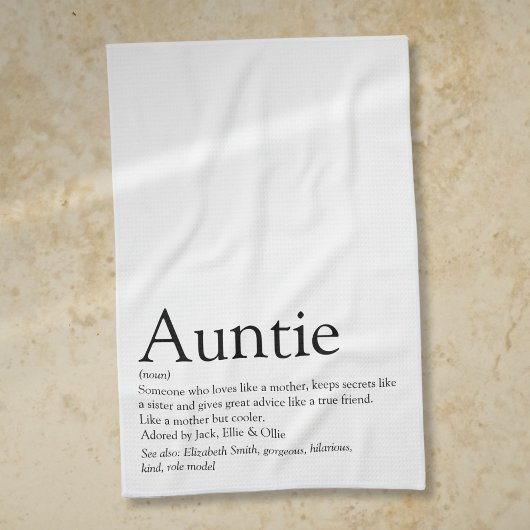 ワールド最高のズ・エバー叔母、叔母の定義おもしろい キッチンタオル