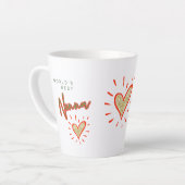 ワールド最高のズ・ノナイタリアン、祖母、ハート カフェラテマグ (左アングル)