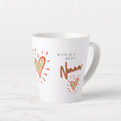 ワールド最高のズ・ノナイタリアン、祖母、ハート カフェラテマグ (右アングル)