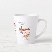 ワールド最高のズ・ノナイタリアン、祖母、ハート カフェラテマグ (右)