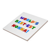 ワールド最高のズ・ノナ・ブライト・カラーTシャツとギフト タイル (側面)