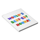 ワールド最高のズ・ノナ・ブライト・カラーTシャツとギフト ノートパッド (アングル)