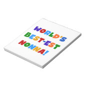 ワールド最高のズ・ノナ・ブライト・カラーTシャツとギフト ノートパッド (回転)