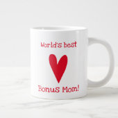 ワールド最高のズ・ボーナスママ！ |赤いハート母の日 ジャンボコーヒーマグカップ (右)