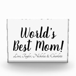 ワールド最高のズ・マム黒カスタム字脚本エレガント フォトブロック