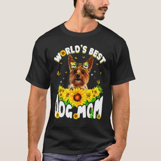 ワールド最高のズ・ヨークシャー・テリア犬ママ母D Tシャツ (正面)