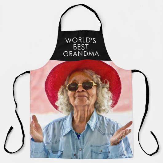 ワールド最高のズ – 自分の文字と写真を追加 エプロン (正面)