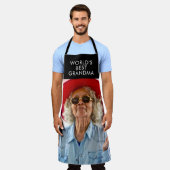 ワールド最高のズ – 自分の文字と写真を追加 エプロン (着用した状態)