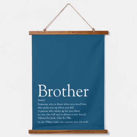 ワールド最高のズEver Brother Definition Blue 吊り下げ型タペストリー (正面)