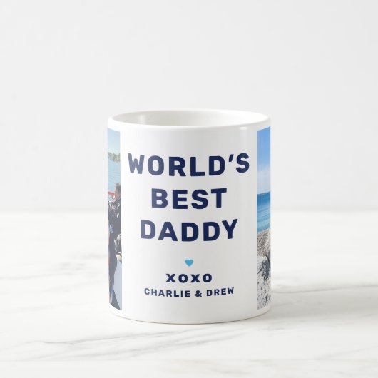 ワールド最高のダディモダンーNavy Blue 2枚の写真 コーヒーマグカップ (中央)