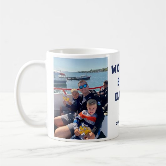 ワールド最高のダディモダンーNavy Blue 2枚の写真 コーヒーマグカップ (左)