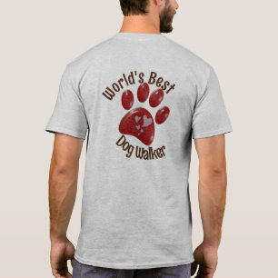 ワールド最高のドッグウォーカーペットポープリントパピー Tシャツ