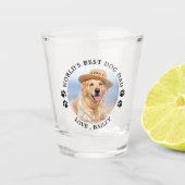 ワールド最高のドッグパパのパーソナライズされたペット写真 ショットグラス (正面)