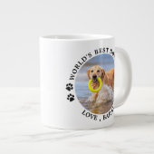 ワールド最高のドッグパパのパーソナライズされたペット写真 ジャンボコーヒーマグカップ (正面右)