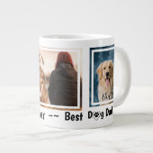 ワールド最高のドッグパパのパーソナライズされたペット写真 ジャンボコーヒーマグカップ (正面右)