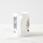 ワールド最高のドッグパパのパーソナライズされたペット写真 ボーンチャイナマグカップ (裏面)