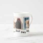 ワールド最高のドッグパパのパーソナライズされたペット写真 ボーンチャイナマグカップ (正面右)