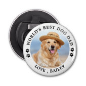 ワールド最高のドッグパパのパーソナライズされたペット写真 栓抜き (正面)