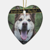 ワールド最高のドッグパパのペット写真 セラミックオーナメント (左)