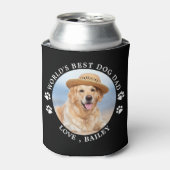 ワールド最高のドッグパパパーソナライズされたかわいいペットの写真 缶クーラー (缶正面)