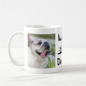 ワールド最高のドッグパパパーソナライズされた写真 コーヒーマグカップ (左)