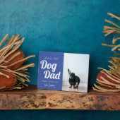 ワールド最高のドッグパパブルー写真 フォトプラーク (側面)