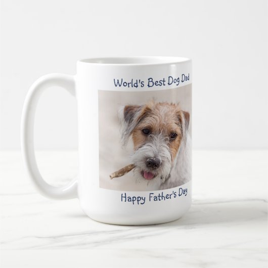 ワールド最高のドッグパパ – 父の日 – ペットの写真 コーヒーマグカップ (左)
