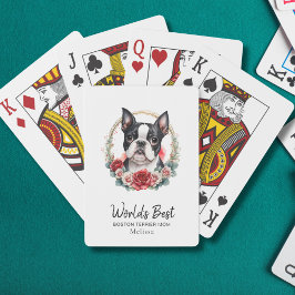 ワールド最高のドッグママボストンテリアモノグラム名 トランプ