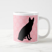 ワールド最高のドッグママ（ピンク） – カスタマイズ可能 ジャンボコーヒーマグカップ (右)