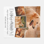 ワールド最高のドッグ母4写真 フリースブランケット (正面(横))