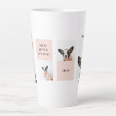 ワールド最高のドッグ・ママ |コラージュ写真 |パステルピンク カフェラテマグ (正面)