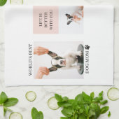 ワールド最高のドッグ・ママ |コラージュ写真 |パステルピンク キッチンタオル (折り畳み)