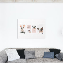 ワールド最高のドッグ・ママ |コラージュ写真 |パステルピンク キャンバスプリント