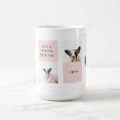 ワールド最高のドッグ・ママ |コラージュ写真 |パステルピンク コーヒーマグカップ (中央)