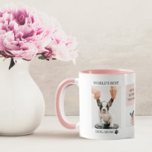 ワールド最高のドッグ・ママ |コラージュ写真 |パステルピンク