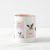 ワールド最高のドッグ・ママ |コラージュ写真 |パステルピンク マグカップ (中央)