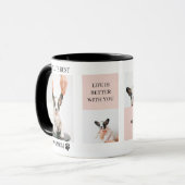 ワールド最高のドッグ・ママ |コラージュ写真 |パステルピンク マグカップ (正面左)