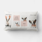 ワールド最高のドッグ・ママ |コラージュ写真 |パステルピンク ランバークッション (正面)