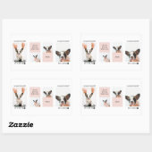 ワールド最高のドッグ・ママ |コラージュ写真 |パステルピンク 長方形シール (シート)