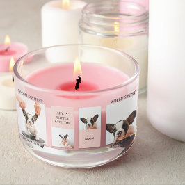 ワールド最高のドッグ・ママ |コラージュ写真 |パステルピンク 長方形シール